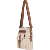 Fenland Canvas & Leather Crossbody Bag Tan/cream: FEN-752