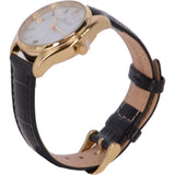 Ashwood Womens Croc Leather Watch With Mother Of Pearl Face Black: AW-0013