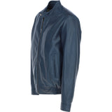 Ashwood Men's Genuine Leather Bomber Jacket Navy: AW-2255