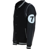 Ashwood Leather Men’s Wool and Leather Bomber Jacket with Striped Collar in Black: AWM-7