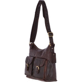 Vintage Two Pocket Leather Shoulder Bag Brandy – G21