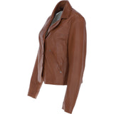 Ashwood Leather Short Blazer Jacket Tan : Awl 1676