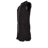 3/4 Length Toscana Suede Leather Gilet Black : Gerel
