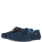 Fenland Classic Mens Suede Sheepskin Maverick Slippers Navy