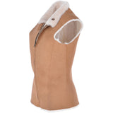 Slimline Reversible Suede Sheepskin Body Warmer Biscuit Tan: KB-714