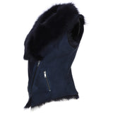 Toscana Suede Leather Biker Gilet Ombre Blue: KB 620