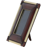 Exquisite Ashwood Leather Picture Frame (L) with Golden Accents Chestnut: LF-123
