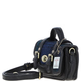 Ashwood Leather & Harris Tweed® Cloth Micro Satchel Bag with Twist Lock Black/Watch:TW-36-03-BW