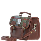 Ashwood Leather & Harris Tweed® Cloth Small Satchel Bag Tan/Mcload: TW-67-02-TM