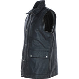 Ashwood Men's Leather Waistcoat Black Nap: LUCK