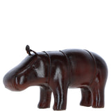 Handcrafted Leather Hippo Decorative Ornament Chestnut: lf-169