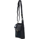 Ashwood Leather & Harris Tweed® Cloth Crossbody Bag Black/Watch: TW-24-03-BW