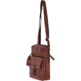 Leather Vintage Medium Flight Shoulder Bag Tan : G-33