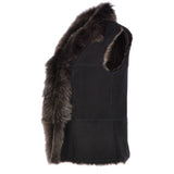 Reversible Toscana Suede Leather Gilet Black: KB-42