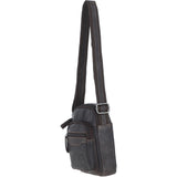 Real Leather Compact Crossbody Bag Brown: SICILY