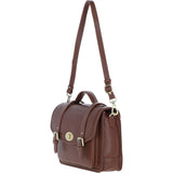 Elegance Satchel Leather Hangbag Tan: M-89