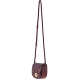 Real Leather Saddle Crossbody Bag Wine: 63753
