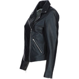 Brampton Leather ladies Biker Jacket Black: L-MB131