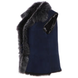 Reversible Toscana Suede Leather Gilet Navy/snowtip: KB-42