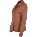 Womens Leather Jacket Tan/ nap: AWL-529
