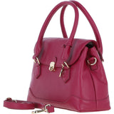 Premium Leather Shoulder Bag with Detachable Crossbody Strap Raspberry: Y-56