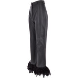 Women's Duck Feather Flared 60's Leather Jeans  Black: DUCK JEANS