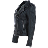 Ashwood Women's Leather Biker Jacket Black: AWL-124