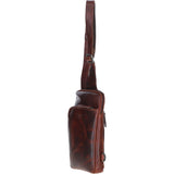 Leather Crossbody Sling Bag Cognac: FE-21