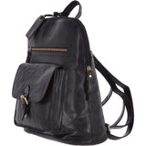 Large Vintage Leather Backpack Black  – G28