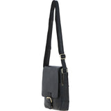Ashwood Compact Leather Flap Over Bag Black: Q-42