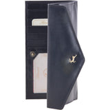 Vegetable Tanned Note, Coin & 8 Card Envelope Purse Navy: V-63