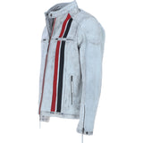 Leather Biker Jacket White: 2483