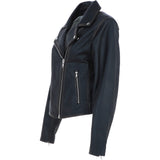 Women’s Genuine Leather Slim Fit Biker Jacket Black Ruboff: Caro