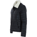 Ashwood Men’s Real Leather Puffer Jacket in Regular Fit with Faux Fur Collar Black: AWM-Puffer