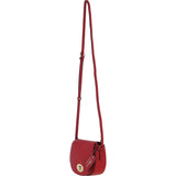 Real Leather Saddle Crossbody Bag Red: 63753