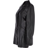 Womens Single Breasted Leather Coat Black/ddy: ESMARALDA