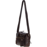 Leather Crossbody Bag with Adjustable Strap Brown: Audrey