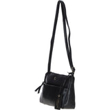 Elegant Leather Crossbody Bag with Adjustable Strap Black: Rose