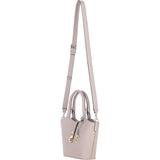 Leather Shoulder Bag with Detachable Crossbody Strap Beige: 64739