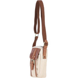 Fenland Canvas & Leather body Bag Tan/Cream: FEN-750