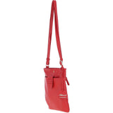 Genuine Leather Crossbody x Shoulder Bag with Golden Accents Coral: 64239