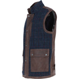 Ashwood Leather x Harris Tweed Men's Gilet Brown/Navy: TW-901-011-BN