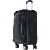 Premium Leather Trolley Suitcase Black: pl-52