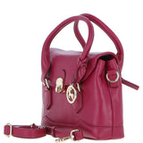 Elegant Ashwood Compact Handbag with Detachable Crossbody Strap Raspberry: Y-55