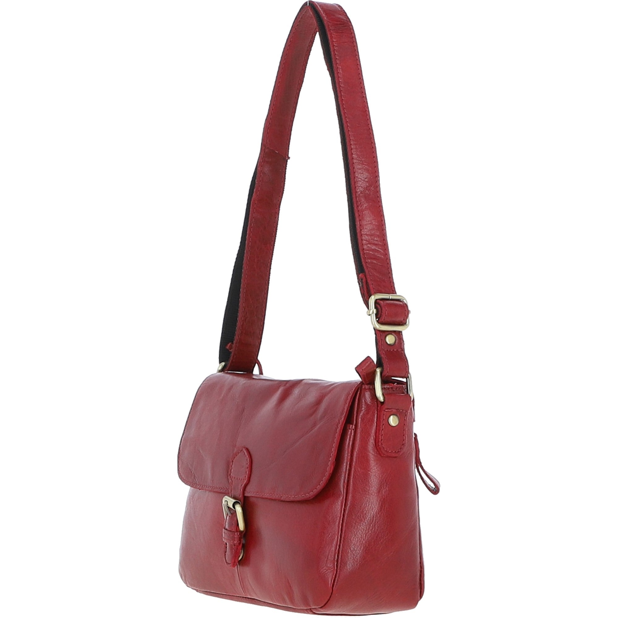Vintage Leather Cross Body Shoulder Bag Red – G22