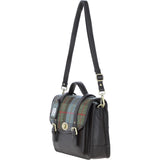 Ashwood Leather & Harris Tweed® Cloth Large Satchel Bag with Twist Lock Brown/Mcload: TW-35-01-BM