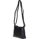 Elegant Leather Shoulder Bag Black: Dublin