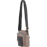 Fenland Canvas & Leather Crossbody Bag Mud/grey: FEN-751