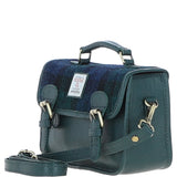 Ashwood Leather & Harris Tweed® Cloth Small Satchel Bag Green/Watch: TW-67-18-GW