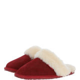 Women's Classic  Suede Sheepskin Slippers Red Velvet: FEN-LADIES SLIPPERS